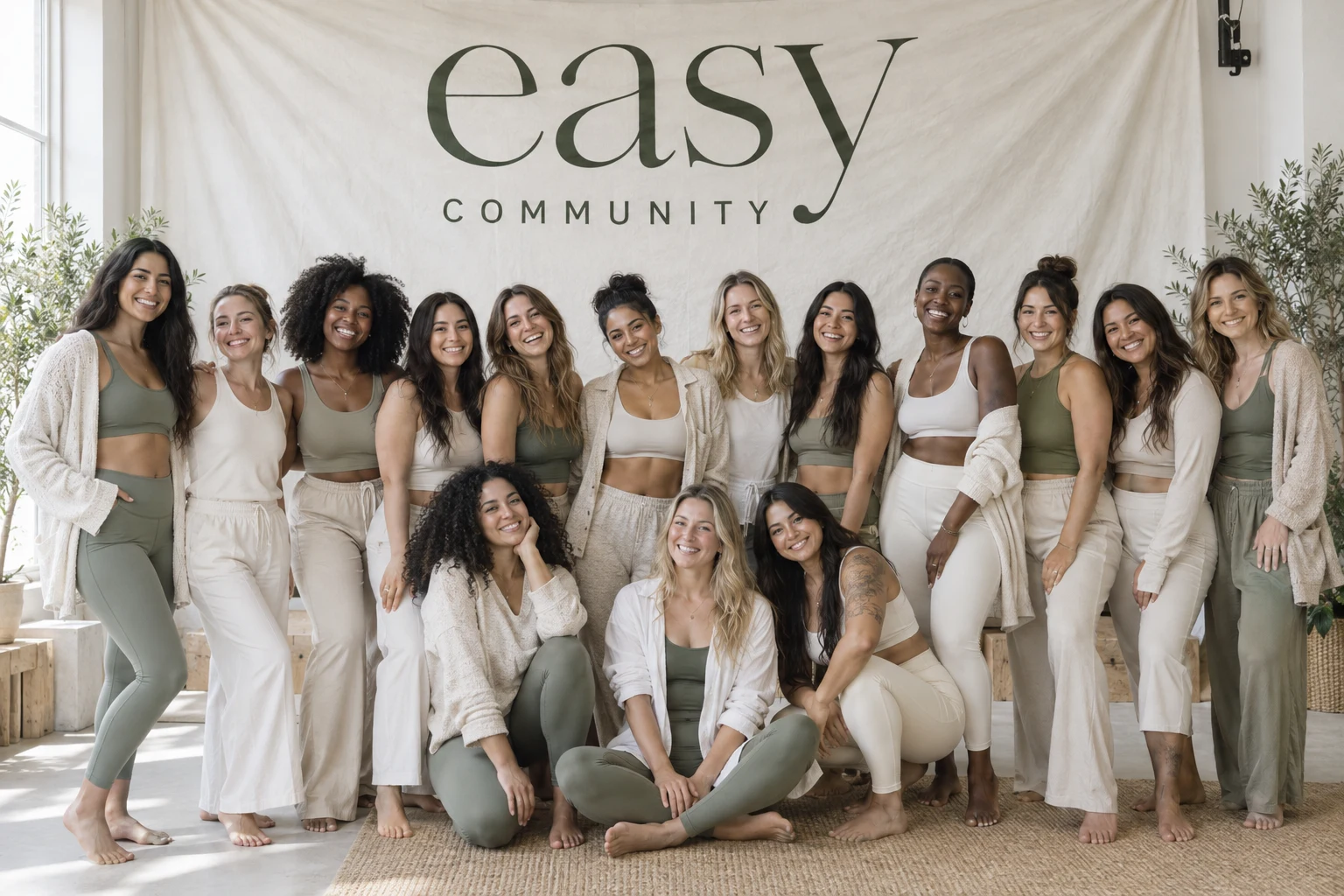 Женское сообщество под большим баннером Easy Community